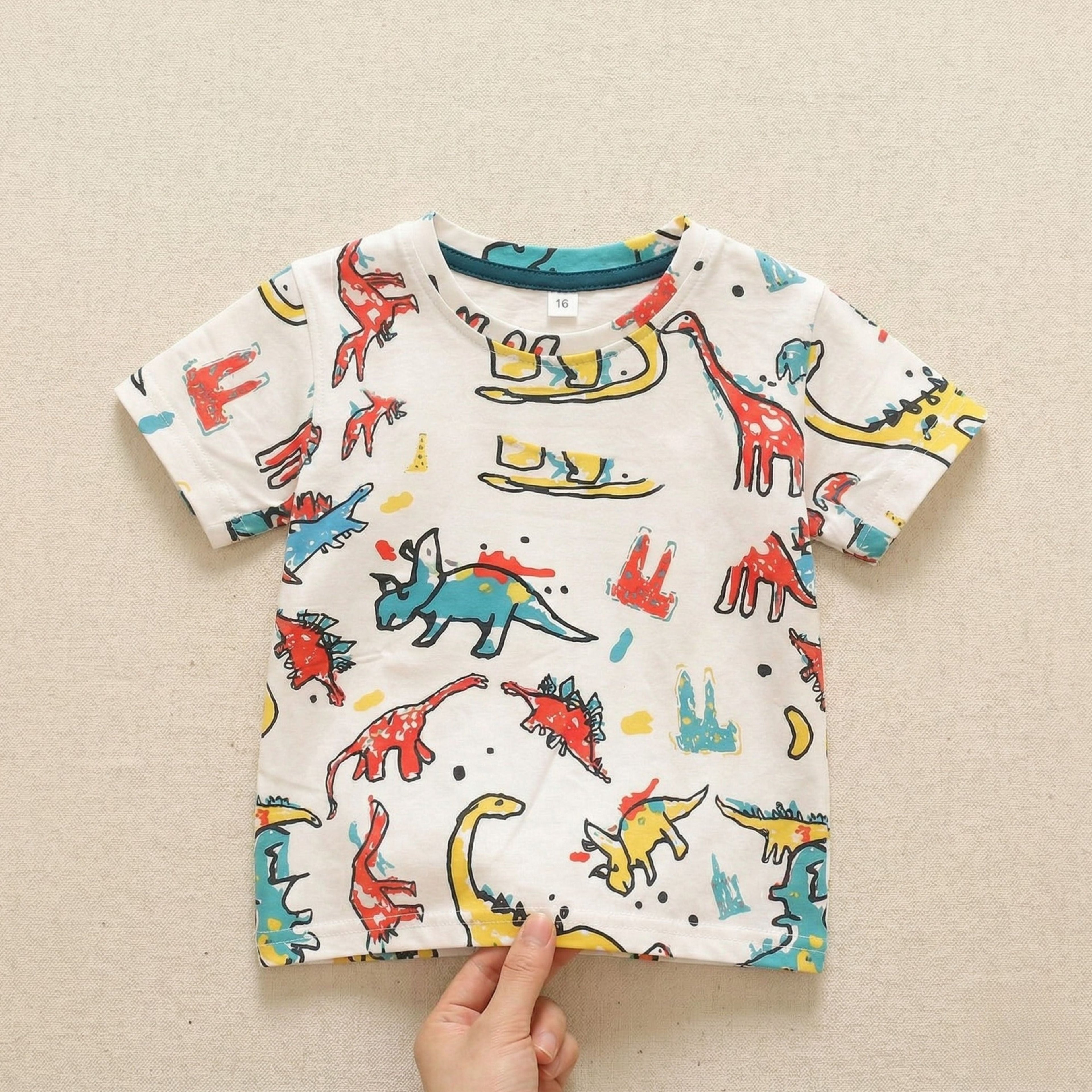 Dinosaur Round Neck  Tee T-Shirt For Unisex.