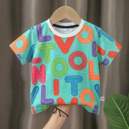 Letters Round Neck  Tee T-Shirt For Unisex.