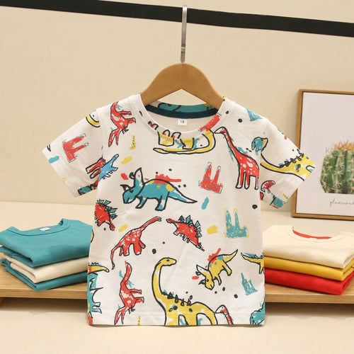 Dinosaur Round Neck  Tee T-Shirt For Unisex.