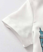 White London Border Print Short Sleeve Shirt For Boy.
