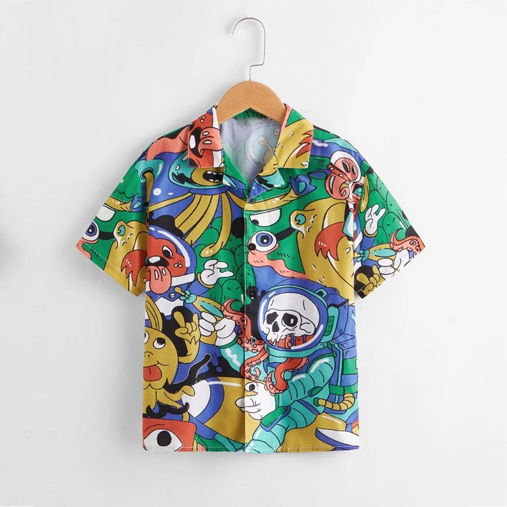 Venutaloza Stylish Designer Button Front (Combo pack For 5) Shirt For Boy.