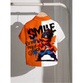 Venutaloza Boys Cartoon Characte Smile Letter Casual Shirt For Boy.