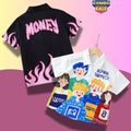 Venutaloza Kids' Cartoon Character & Money Letters Designer (Combo Pack Of 2) Shirt For Boy.