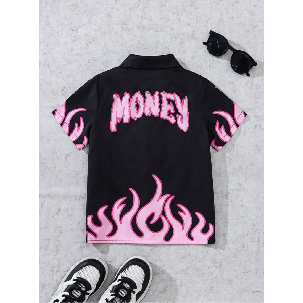Venutaloza Kids' Cartoon Character & Money Letters Designer (Combo Pack Of 2) Shirt For Boy.