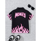 Venutaloza Kids' Cartoon Character & Money Letters Designer (Combo Pack Of 2) Shirt For Boy.