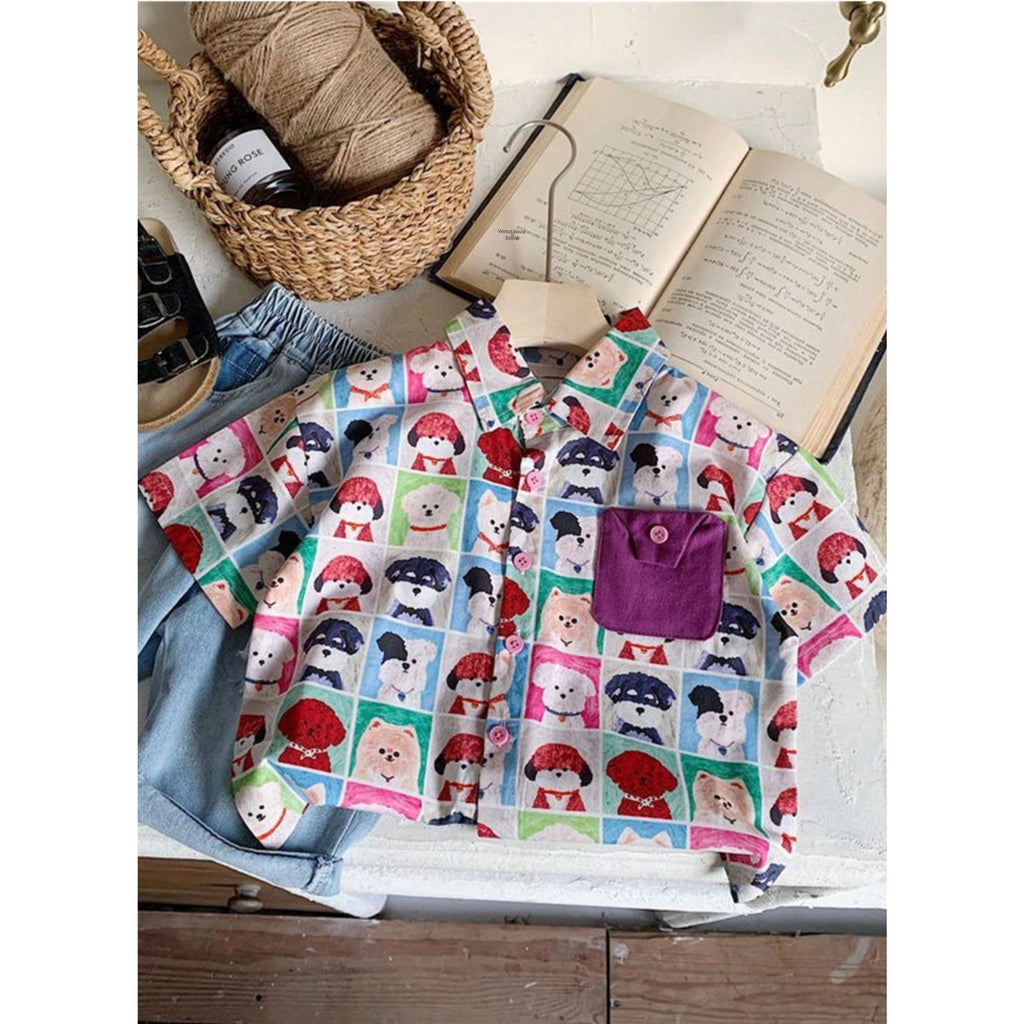 Venutaloza Kids Cartoon Character Shirt For Boy.
