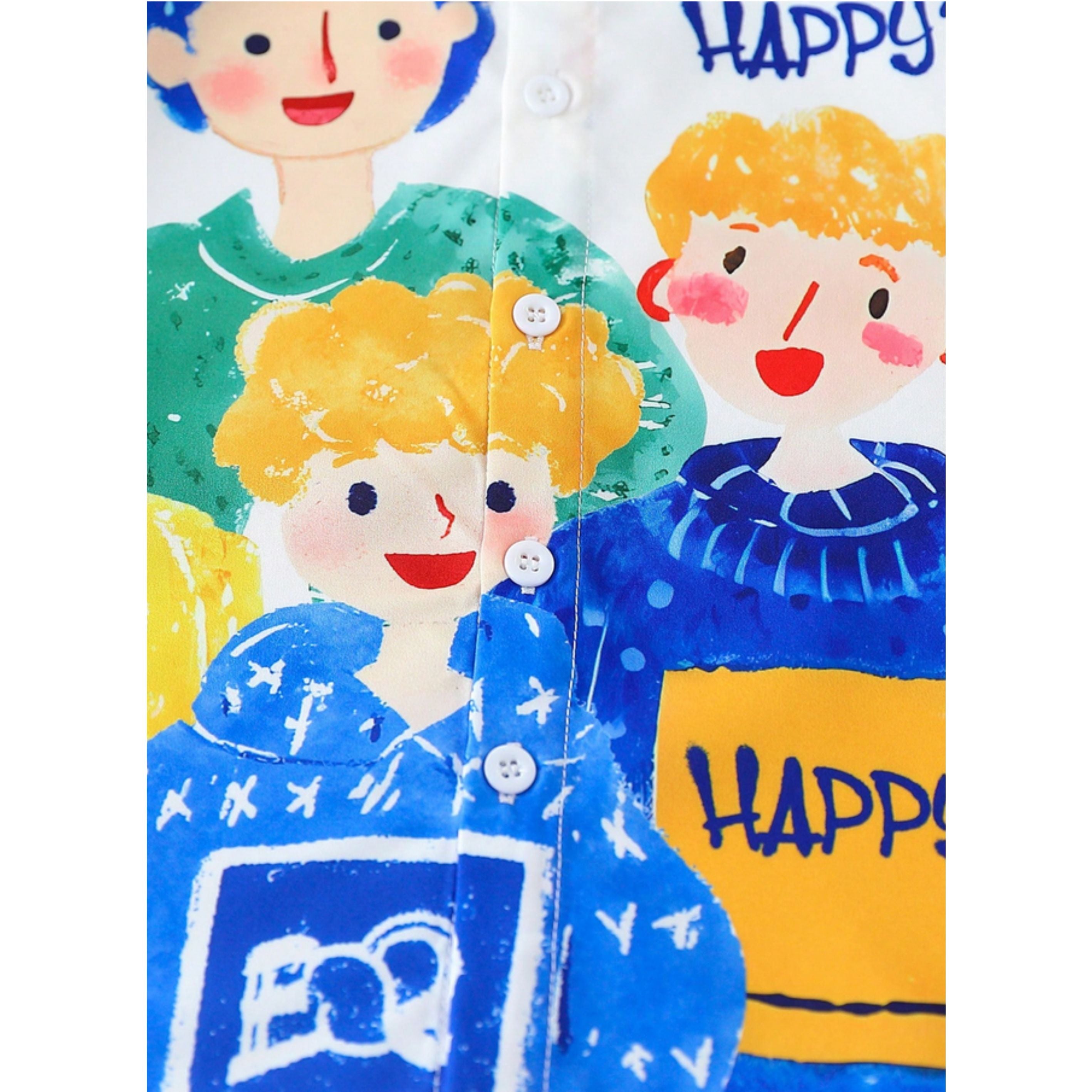 Kids Cartoon Printed Short Sleeve Shirt For Boy.
