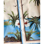 Baby Casual Short Sleeve Shirt With Oceanic Tropical Plant Coconut Trees For Boys.