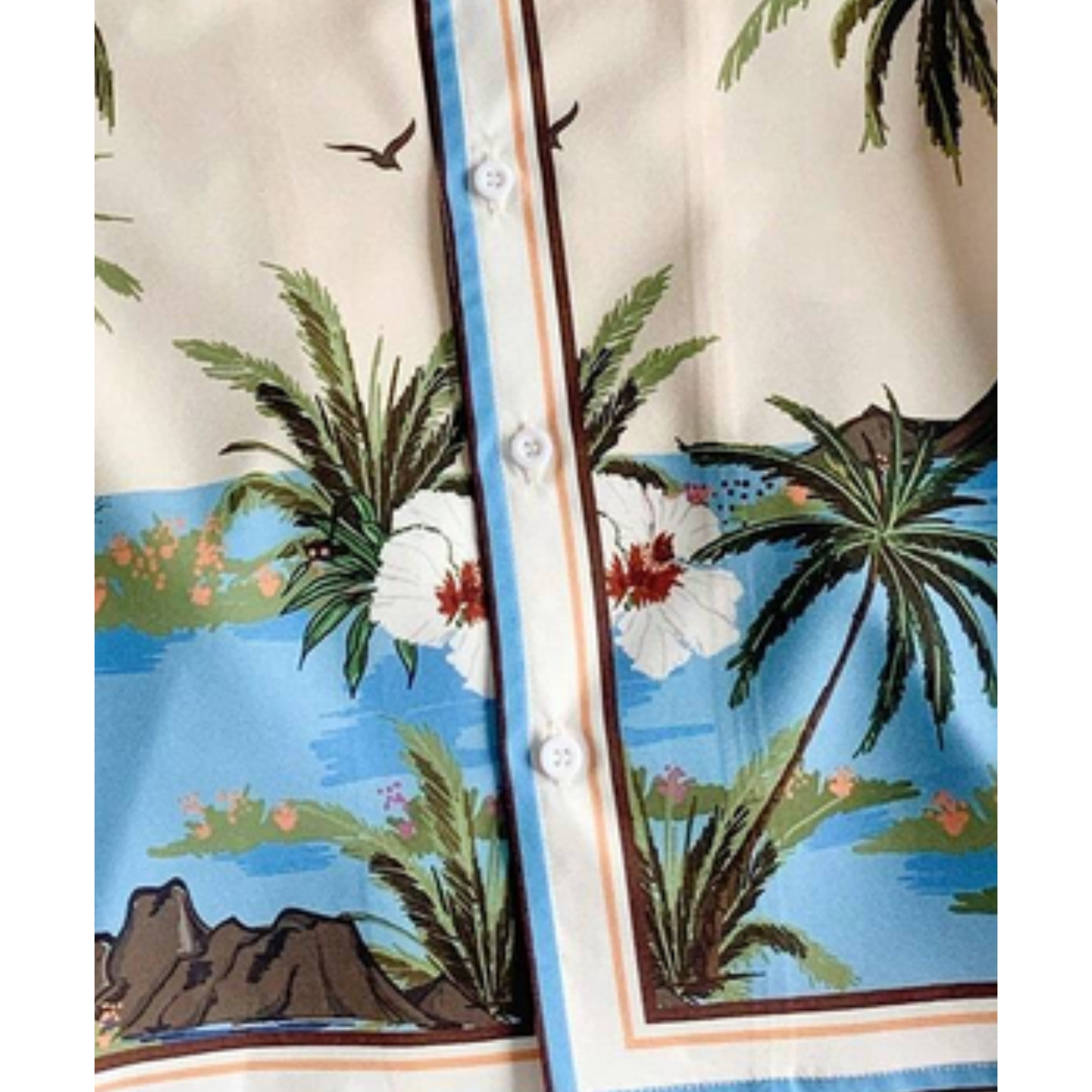 Baby Casual Short Sleeve Shirt With Oceanic Tropical Plant Coconut Trees For Boys.