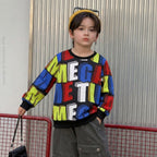 Venutaloza Letters Stripe Full Sleeve Round Nick Tee T-Shirt For Boy's & Girl's.