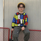 Venutaloza Letters Stripe Full Sleeve Round Nick Tee T-Shirt For Boy's & Girl's.