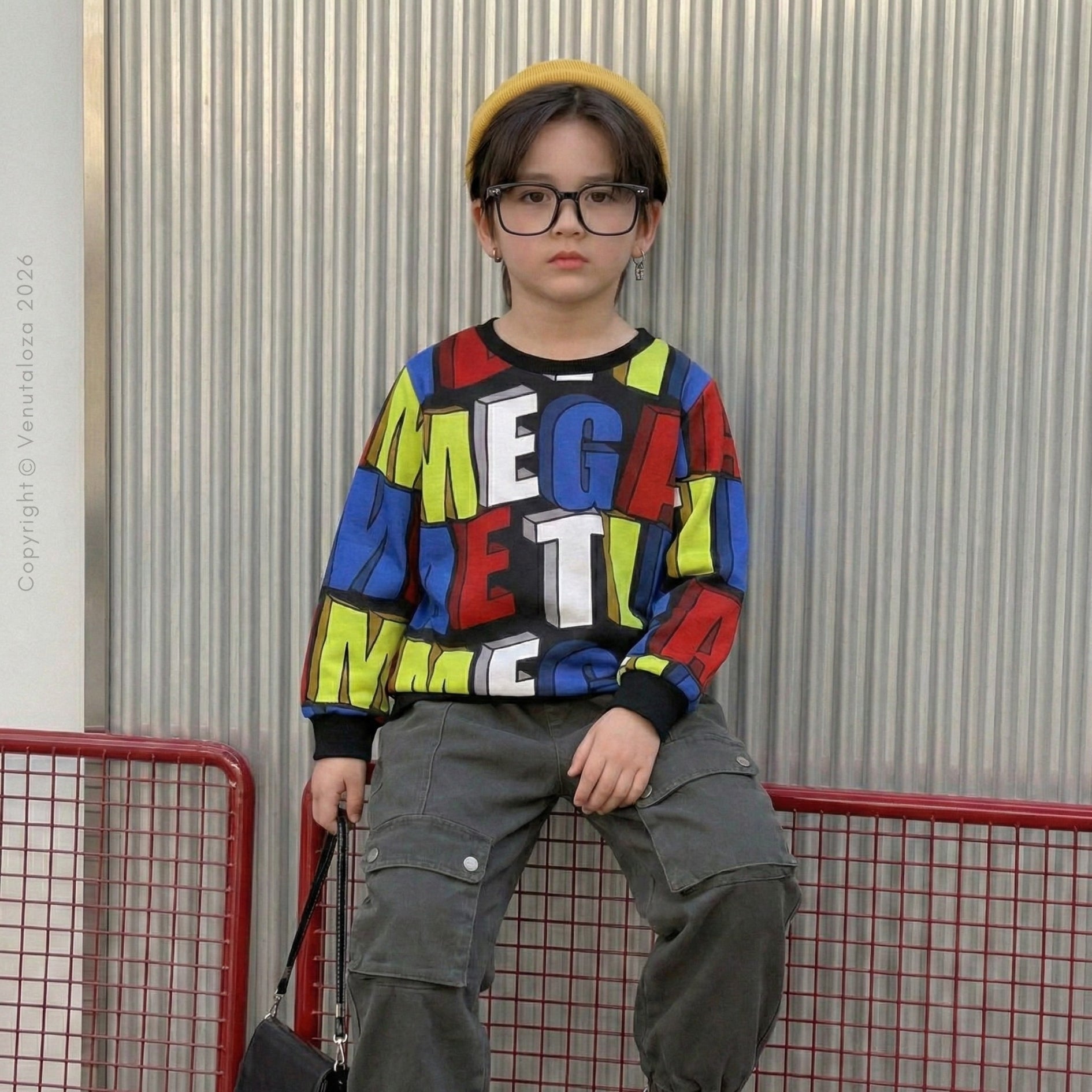 Venutaloza Letters Stripe Full Sleeve Round Nick Tee T-Shirt For Boy's & Girl's.
