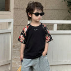 Venutaloza Boy's Floral Print Raglan Sleeve T-Shirt For Boy's & Girl's..