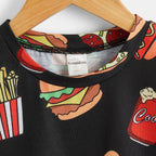 Venutaloza Boy's Food Print Scoop Neck Color Block T-Shirt For Boy's & Girl's..