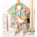 Venutaloza Kids Allover Expression Shirt & Shorts Two Piece Set.