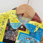 Venutaloza Toddler Boys Sunshine Patchwork Shirt & Shorts Without tee Two Piece Set.