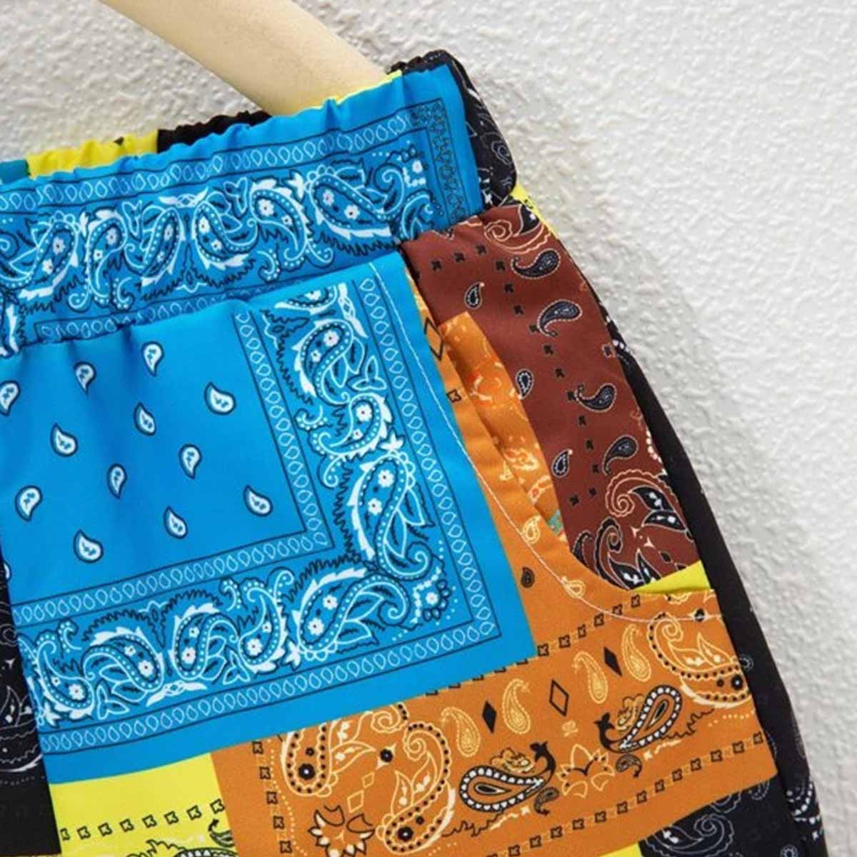 Venutaloza Toddler Boys Sunshine Patchwork Shirt & Shorts Without tee Two Piece Set.