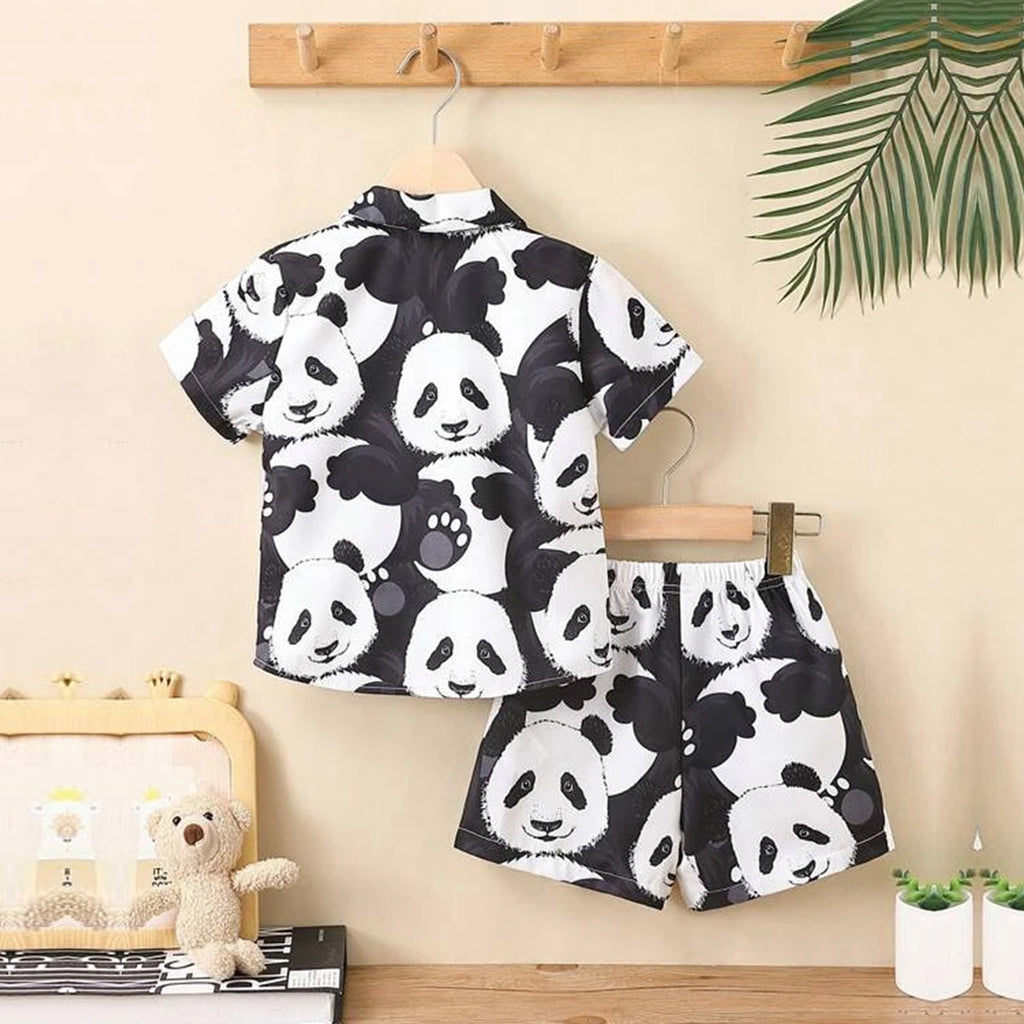 Venutaloza Baby Set Panda & Coconut Tree (Combo Pack Of 2) Shirt & Shorts Without tee Two Piece Set For Boy & Girls.