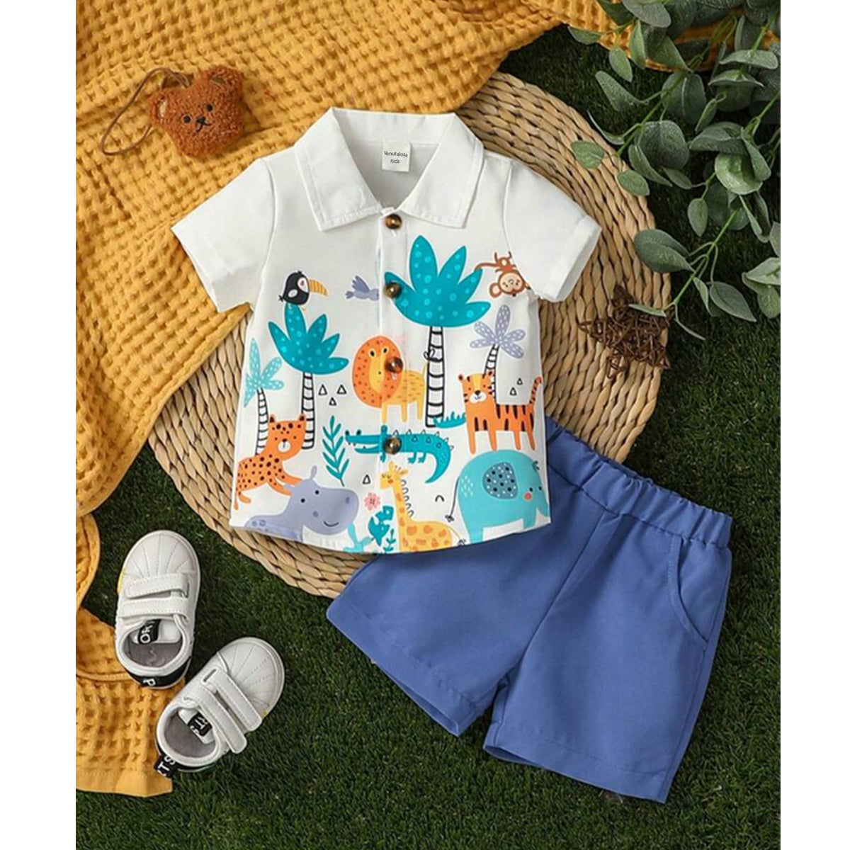 Venutaloza 2-Pc Graphic (Combo Pack Of 3) Colorblock Baby Set For Boy.