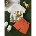 Venutaloza Baby Set Animals Graphic (Combo Pack Of 3) Shirt & Shorts Two Piece Set For Boy & Girls.