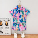 Venutaloza Kids Tie Dye Stars Printed Short Sleeve Shirt And Shorts Without tee Two Piece Set.