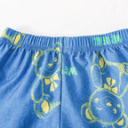 Venutaloza Kids Bear & Letters Pocket Shorts Without tee Two Piece Set.