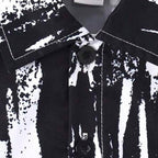 Venutaloza Kids Black Brush Print Shirt & Pocket Shorts Without tee Two Piece Set.