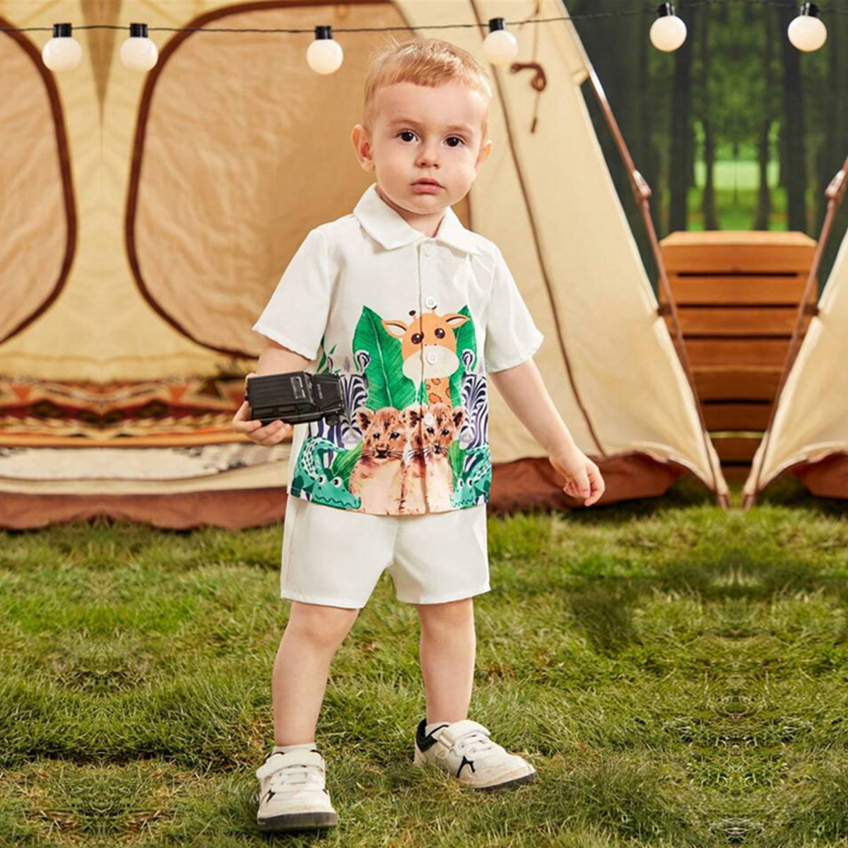 Venutaloza Baby Set Animal & Bear (Combo Pack Of 2) Shirt & Short Without tee Two Piece Set For unisex.