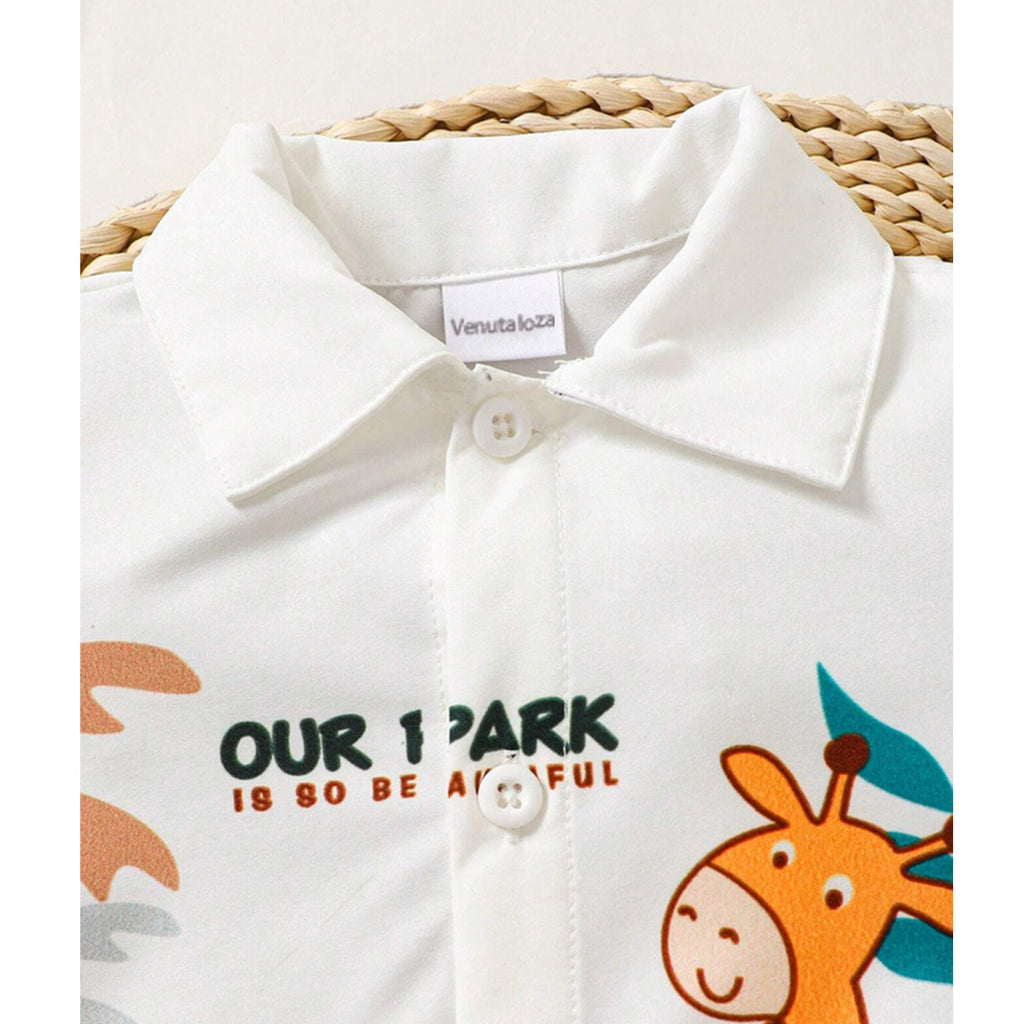 Venutaloza Baby Set Cartoon Animals (Combo Pack Of 2) Shirt & Shorts Without tee Two Piece Set For Boy & Girls.