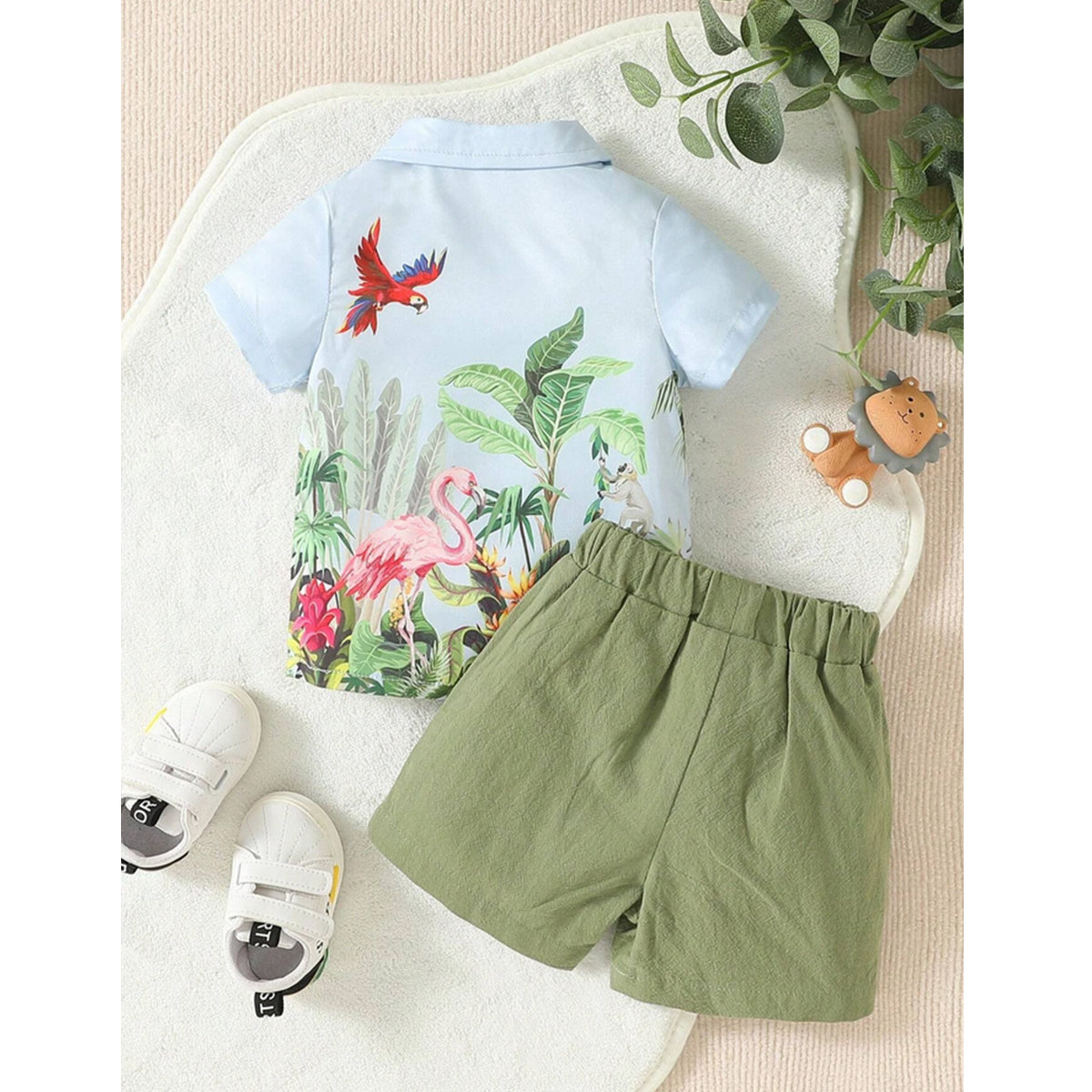 Venutaloza Baby Set Animals Graphic's (Combo Pack Of 3) Shirt & Shorts Two Piece Set For Boy & Girls.