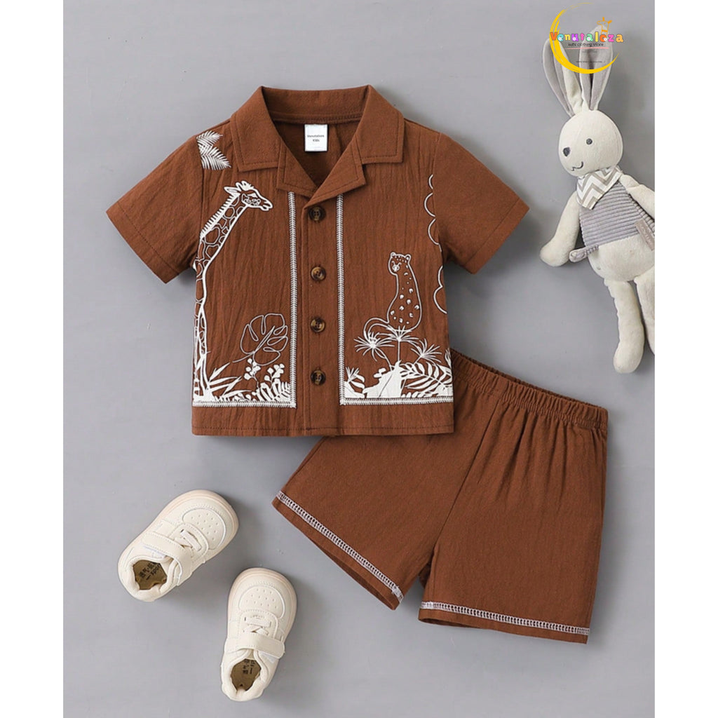 Venutaloza 2-Pc Graphic (Combo Pack Of 3) Colorblock Baby Set For Boy.