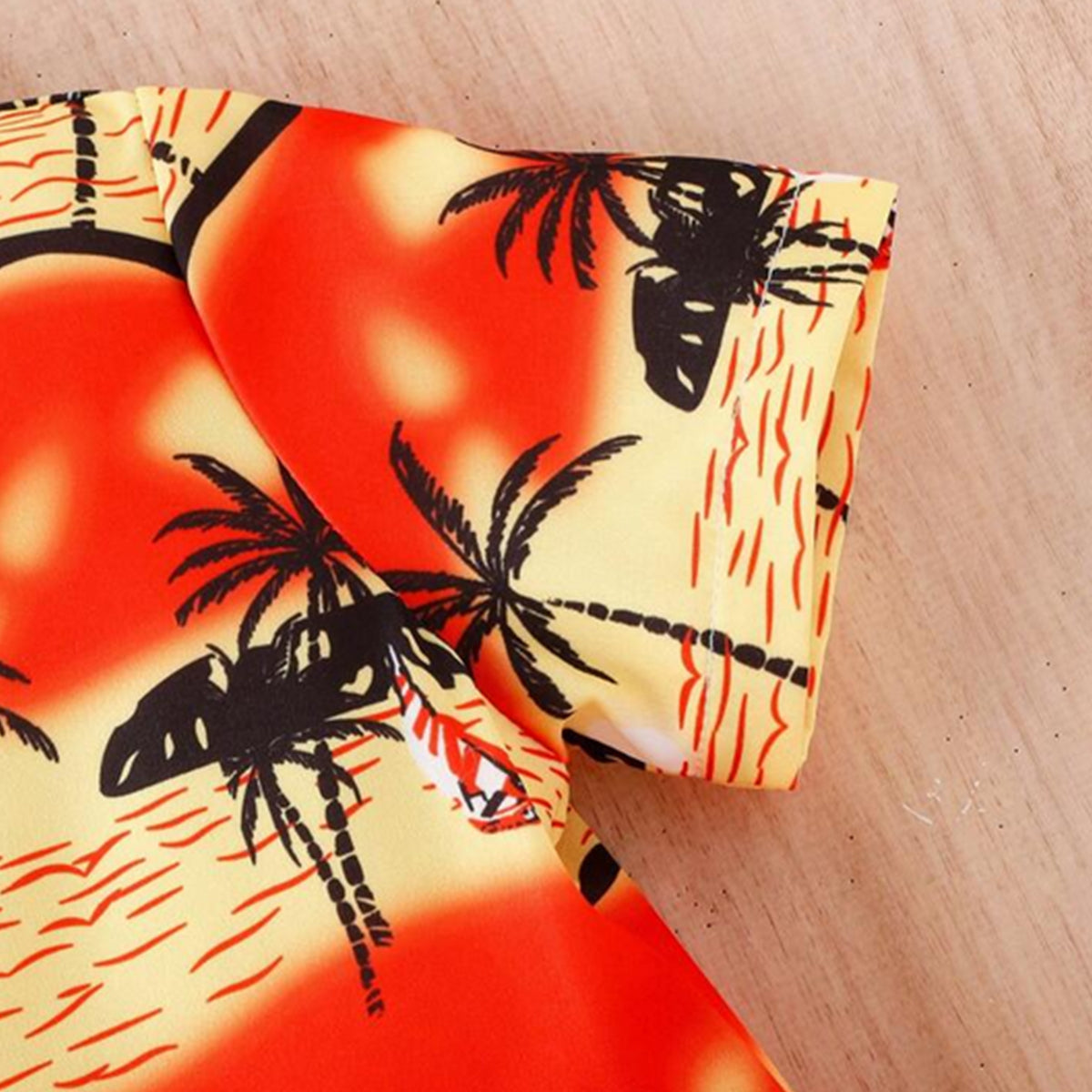 Venutaloza Stylish Kid's Sunshine Tropical Print Shirt & Shorts Two Piece Set.