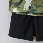 Venutaloza Stylish Baby Set Letters Casual & Hypmev Tie Dye Bear_Dinosaur Two Piece Set (Combo Pack Of 3) T-Shirt & Shorts For Boys.