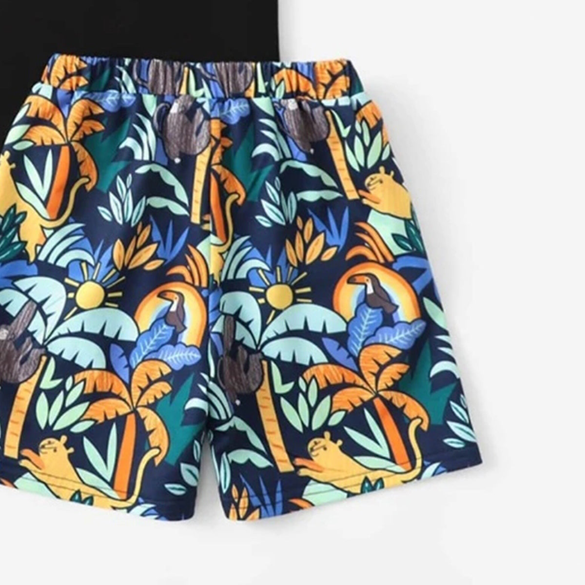 Venutaloza Kids Tropical Casual T-Shirt & Shorts Two Piece Set For Unisex.