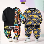 Baby Set Letter Graphic & Car Color-Block Letter (Combo Pack Of 2) T-shirt & Pants.