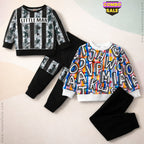 Baby Set Little Man Print & Thermal Crew Design (Combo Pack Of 2) T-Shirt & Pants.