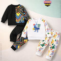 Venutaloza Stylish Baby Set Black Graphic Print & Birds Design (Combo Pack Of 2) T-Shirt & Pants.
