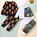 Venutaloza Stylish White Baby Set Graphic Print & Black Bear Graphic Print (Combo Pack Of 2) T-Shirt & Pants.
