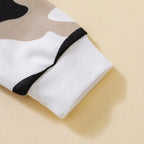 Venutaloza Baby Set Color-Block Letter And Camo T-shirt & Pants.
