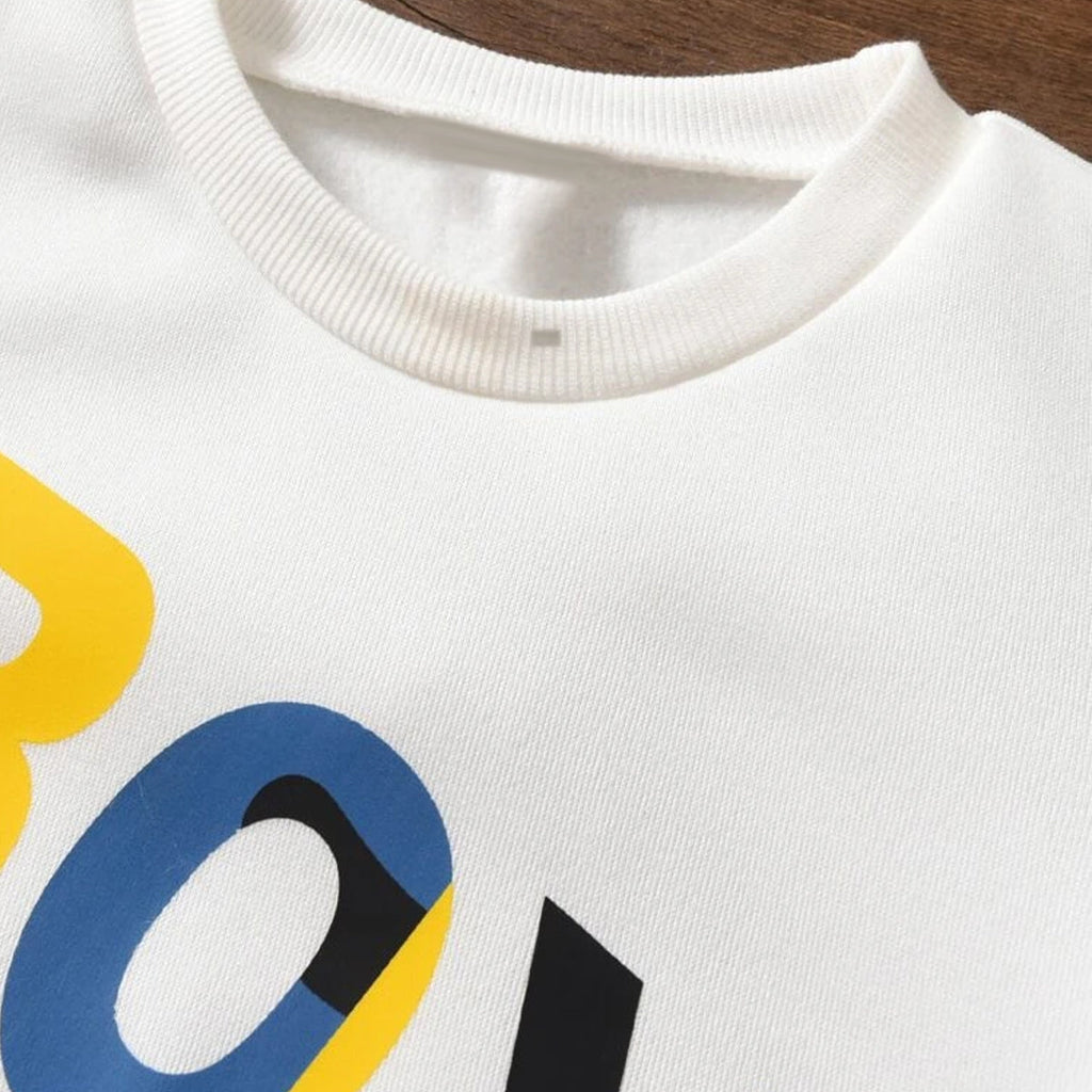 Baby Set Black Graphic Print & Color-Block Letter (Combo Pack Of 2) T-Shirt & Pants.