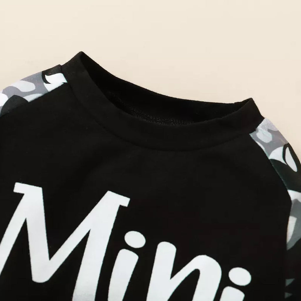 Venutaloz Toddler Boys Mini_Boss Letter Print Splice T-shirt & Pants.