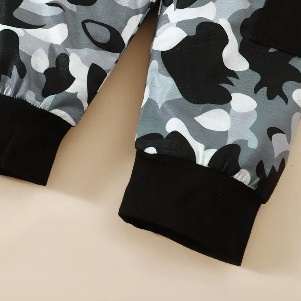 Venutaloz Toddler Boys Mini_Boss Letter Print Splice T-shirt & Pants.