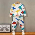 Baby Set Letters Graphic Print & Dinosaur Multicolor (Combo Pack Of 2) T-Shirt & Pants.