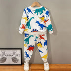 Baby Set Letters Graphic Print & Dinosaur Multicolor (Combo Pack Of 2) T-Shirt & Pants.