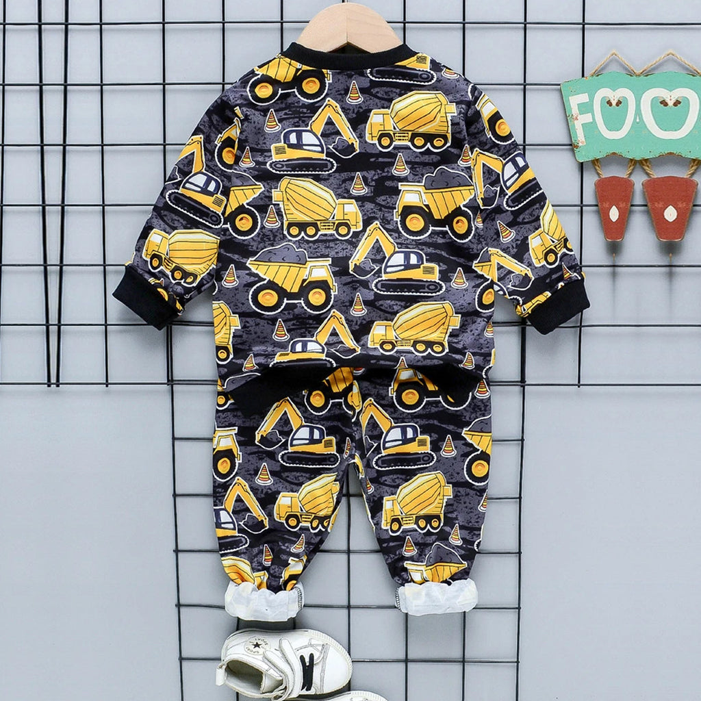 Baby Set Letter Graphic & Car Color-Block Letter (Combo Pack Of 2) T-shirt & Pants.