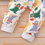 Venutaloza Baby Boys Cartoon Sleeve Autumm Trousers Long Pullover Print T-shirt & Pants..