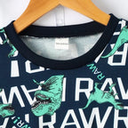 Venutaloza Toddler Boys Letters Dinosaur Print Graphic T-shirt & Pants.