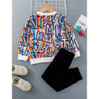 Baby Set Little Man Print & Thermal Crew Design (Combo Pack Of 2) T-Shirt & Pants.