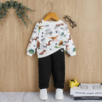 Venutaloza Baby Set Letters & Dinosaur Animal & Tie Dye Fleece (Combo Pack Of 3) T-Shirt & Pants.