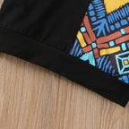 Venutaloza Baby Set Black Graphic Print & Cami T-shirt & Pant.